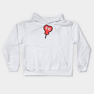 Valentines Day Love Heart Lollipop Kids Hoodie